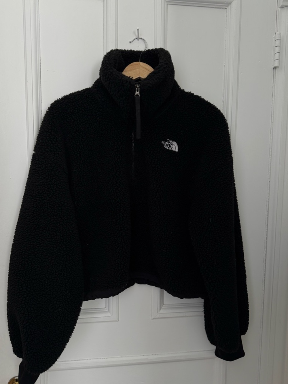 The North Face Black Sherpa Half-Zip Crop Fleece